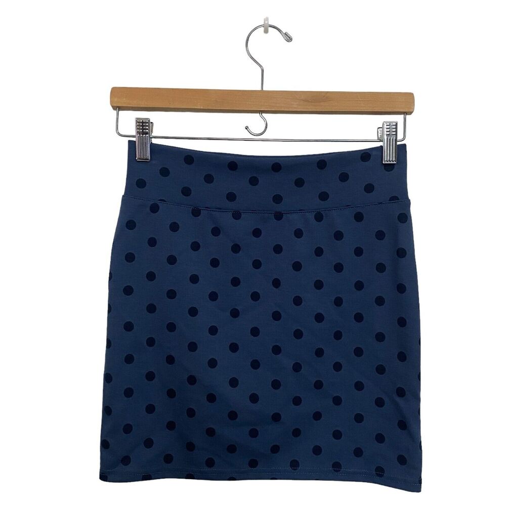 American Eagle Women's S|P Navy Black Polka Dot Pull On Stretch Mini Skirt Y2K